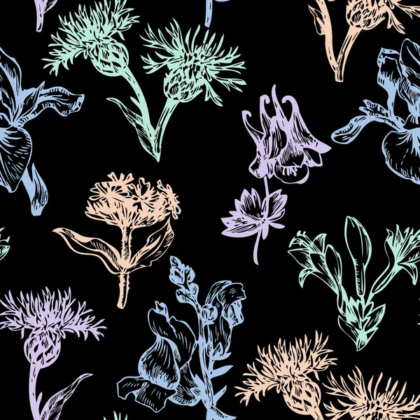 Vintage vector seamless floral pattern — стоковый вектор