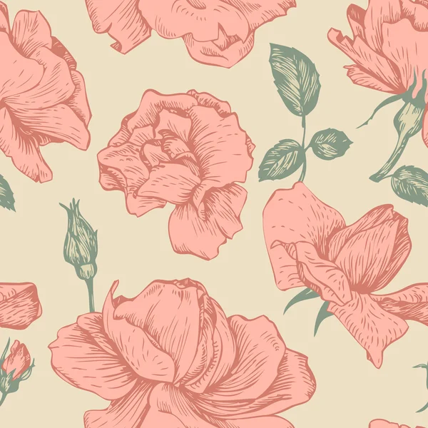 Motif floral vectoriel vintage sans couture — Image vectorielle