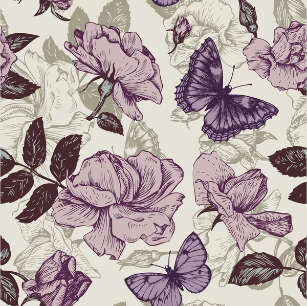 Vintage vector seamless floral pattern — стоковый вектор
