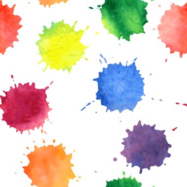 Sulu Boya lekeleri ile Dikişsiz desen vektör