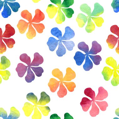 Dikişsiz vektör suluboya çiçek desenle