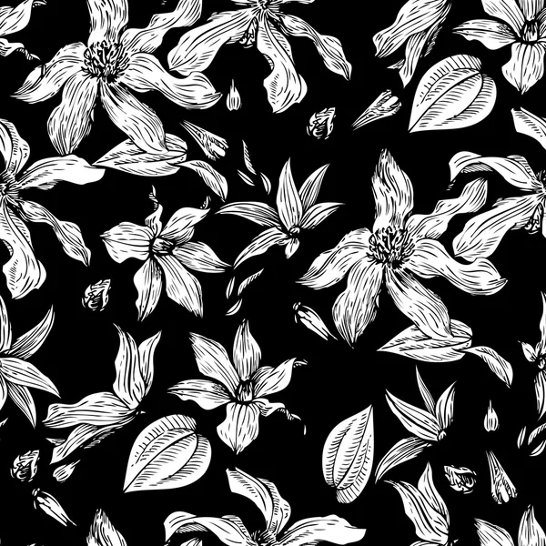 Vintage Vector Floral nahtloses Muster — Stockvektor