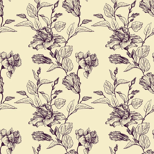 Vintage Vector Bloemen naadloos patroon — Stockvector