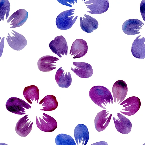 Vector seamless pattern with watercolor flowers — Stock Vector