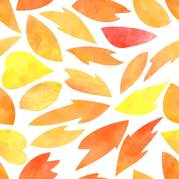 Seamless vector watercolor pattern with leaves — Stock Vector