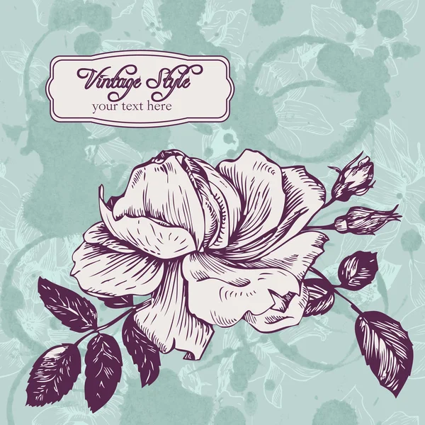 Vintage çiçek kartı — Stok Vektör