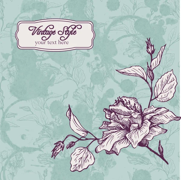 Εκλεκτής ποιότητας floral κάρτα — Διανυσματικό Αρχείο