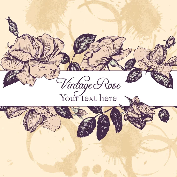 Vintage floral card — Stock Vector