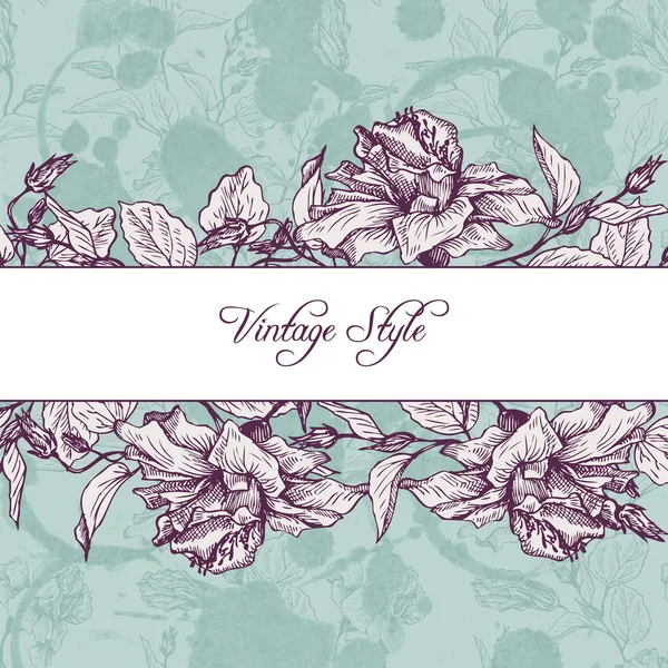 Tarjeta floral vintage — Vector de stock