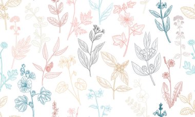 Çiçeksiz desen çizen vektör