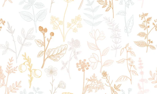 Vector drawing floral seamless pattern — Stock vektor