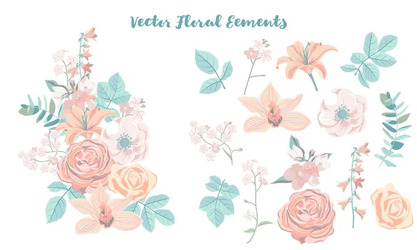 Векторный рисунок с цветами — стоковый вектор