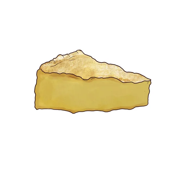 Desenho de queijo camembert isolado em fundo branco — Fotografia de Stock