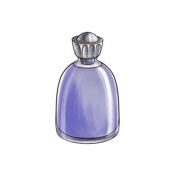Drawing glass perfume botte — 스톡 사진
