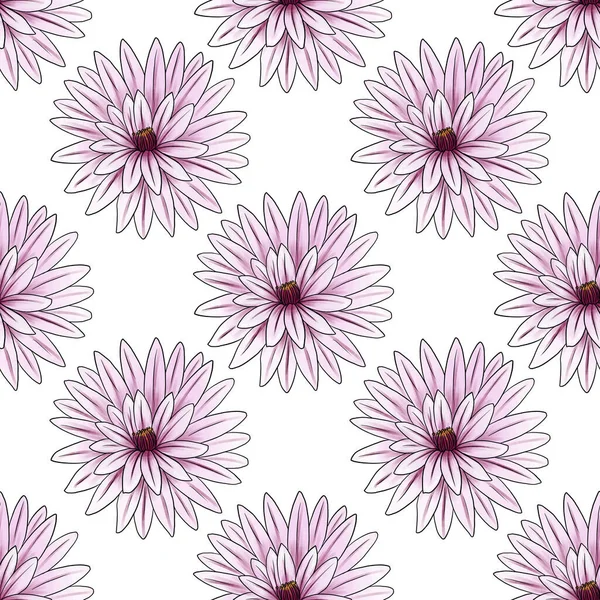 サボテンの花とシームレスなパターン — ストック写真