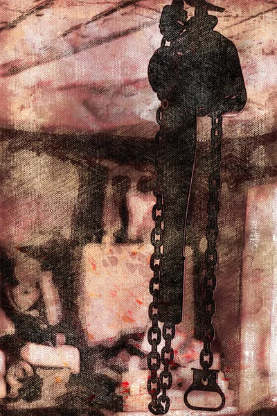 ภายในหอการผล ตเก รอกม าเงา ตสาหกรรม ภาพวาดส ตอล — ภาพถ่ายสต็อก