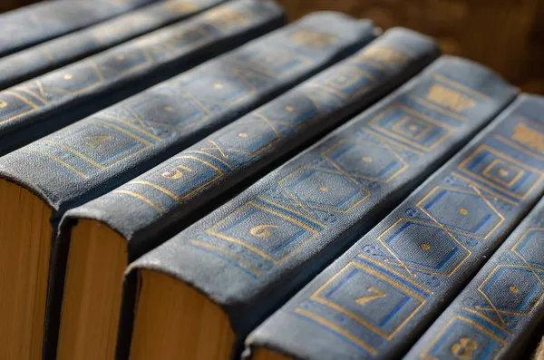 Jules Verne Romanları Ünlü Fransız Yazarın Edebiyat Eserlerinin Olduğu Mavi — Stok fotoğraf