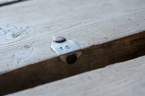 Una Toma Desenfocada Del Número Una Vieja Tabla Tablero Sucio — Foto de Stock