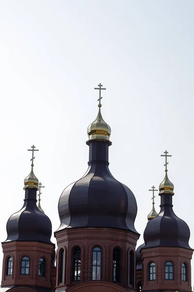 Silhueta Igreja Espírito Santo Contra Céu Azul Claro Igreja Ortodoxa — Fotografia de Stock