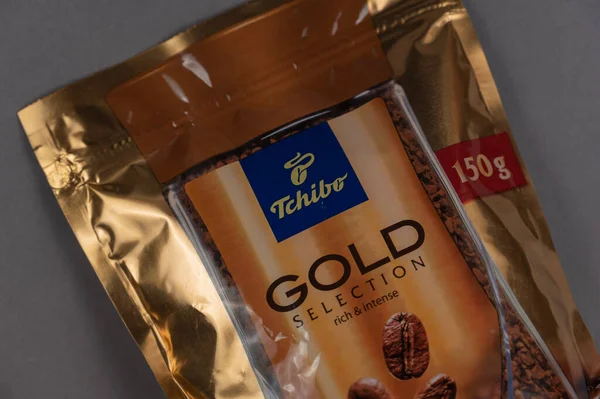 Tchibo Gold Selezione Caffè Contro Grigio Tchibo Azienda Tedesca Impegnata — Foto Stock