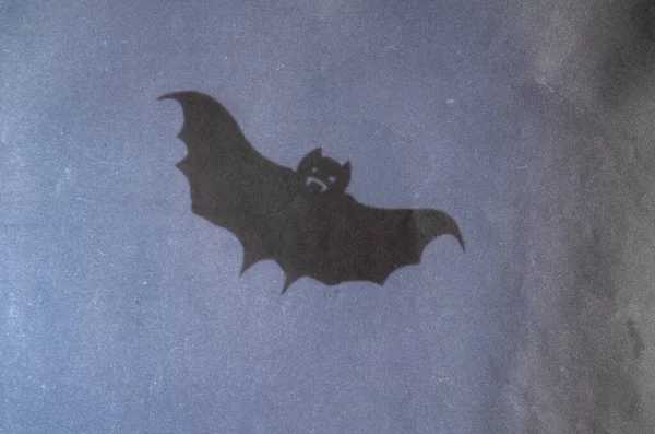 Shadow Bat Gray Wall Silhouette Animal Cut Out Sheet Paper — Stok fotoğraf