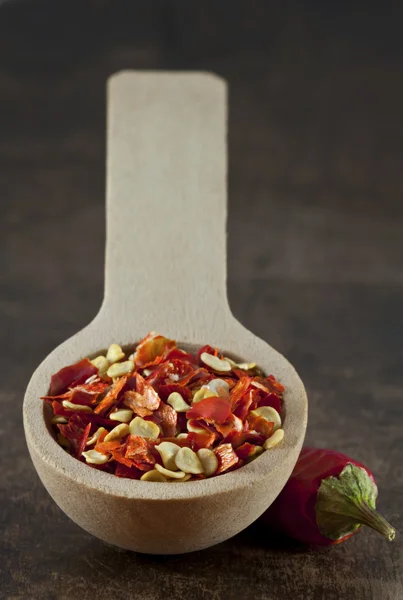 Suszona papryka czerwona zgnieciony chili — Zdjęcie stockowe