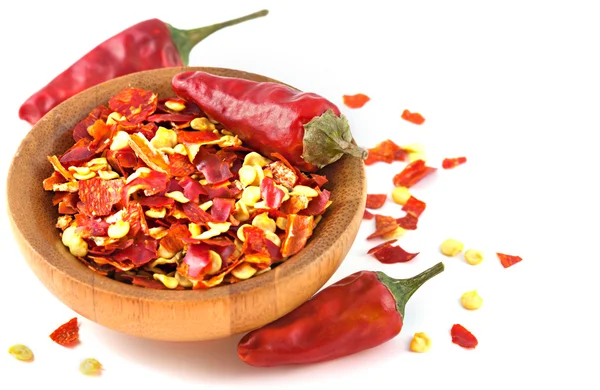 Peperoncino rosso con messa a fuoco selettiva isolato — Foto Stock