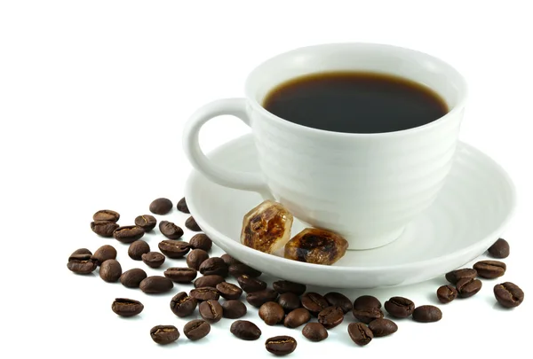 Bílý šálek s černou kávou. — Stock fotografie