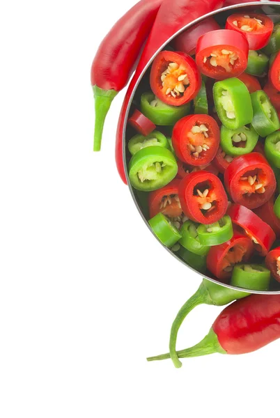 Pieprz czerwony i zielony chili — Zdjęcie stockowe