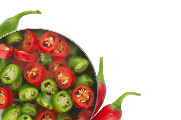 Kırmızı ve yeşil biber.