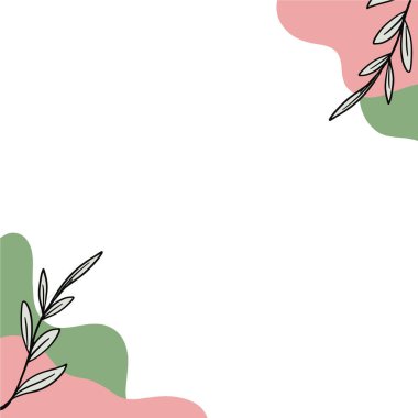 Sosyal medya, çiçek ve soyut tasarım unsurları içeren bir şablon yayınladı. Vektör Grafik Çizimi