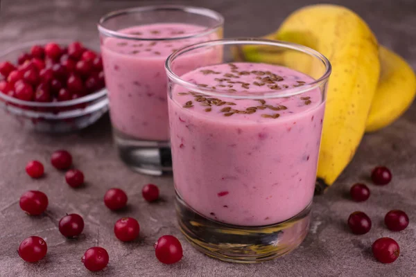 Healthy Smoothie Made Cranberry Flax Seeds — стоковое фото