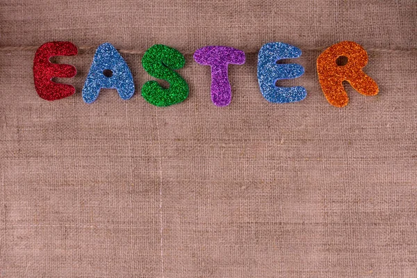 Easter Inscription Colored Letters Copy Space — Zdjęcie stockowe
