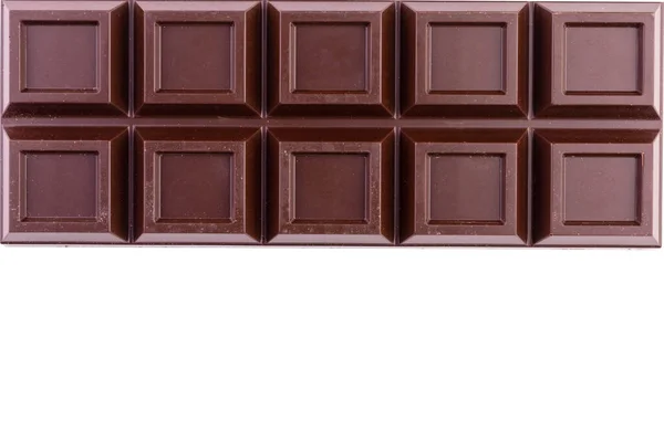 Bar Dark Chocolate White Background Copy Space — 图库照片