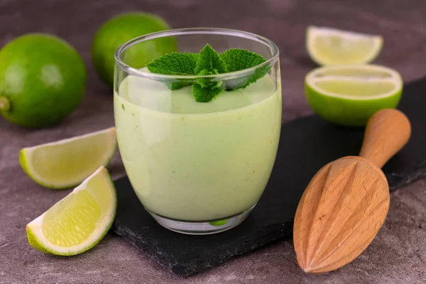 Refreshing summer smoothie with lime and mint.Detox smoothie.Green smoothie.