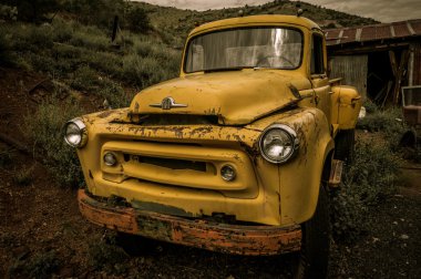 Jerome arizona hayalet kasaba sarı eski araba