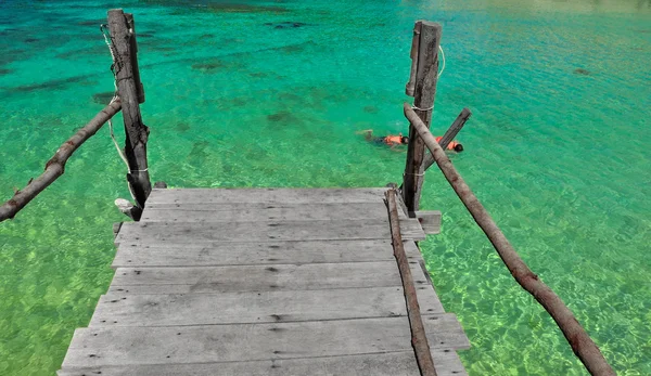 Koh nang yuan grüne Wasserinsel, Thailand — Stockfoto