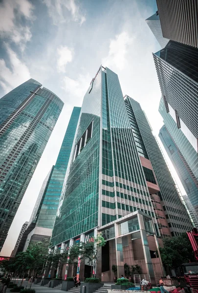 Finanzbezirk der Skyline von Singapur — Stockfoto