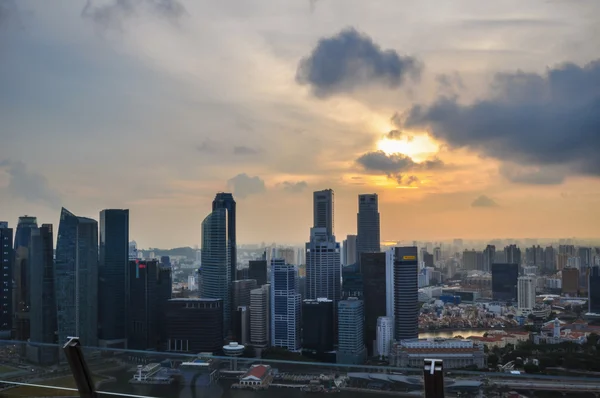 Singapore stad skyline Marina Sands Bay — Stockfoto