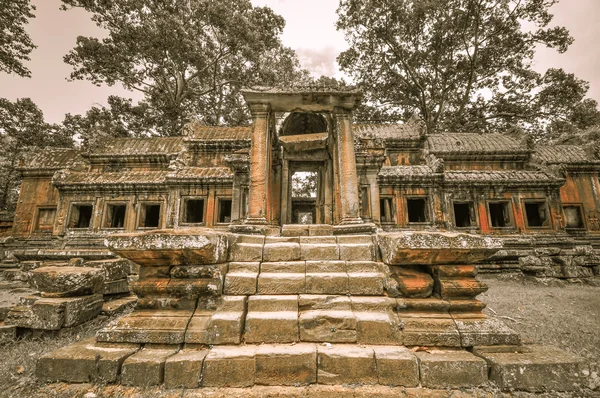 Bayon chrám a angkor wat khmerské komplexu v siem reap, Kambodža — Stock fotografie