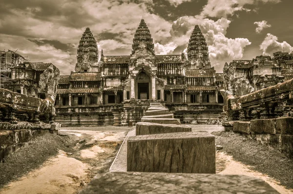 Bayon Temple and Angkor Wat Khmer complex in Siem Reap, Cambodia — Stock Photo, Image