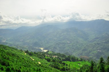 Güney Çin, yunnan - 2011: pirinç terasları Highlands