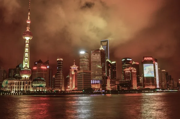 Shanghai skyline poudon eiland — Stockfoto