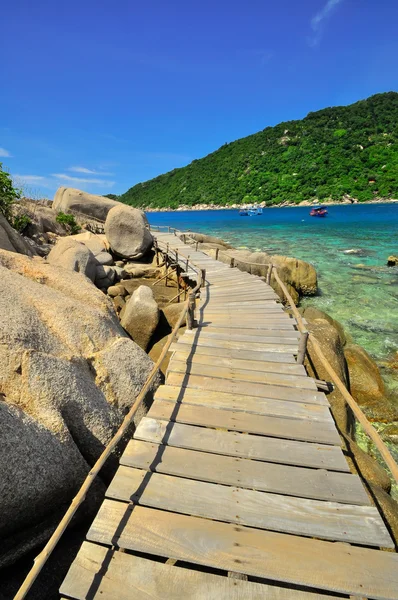 Thailand Koh Tao - a paradise island Boardwalk — Stock Photo, Image