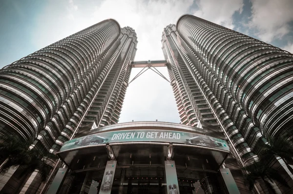 Kuala Lumpur Vue générale des tours jumelles Petronas — Photo