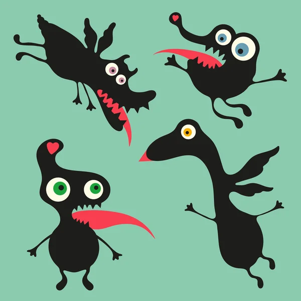 Happy monsters vectorafbeeldingen. reeks 7 — Stockvector