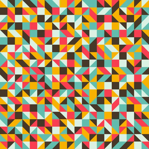 Naadloze patroon met pleinen en driehoeken. — Stockvector