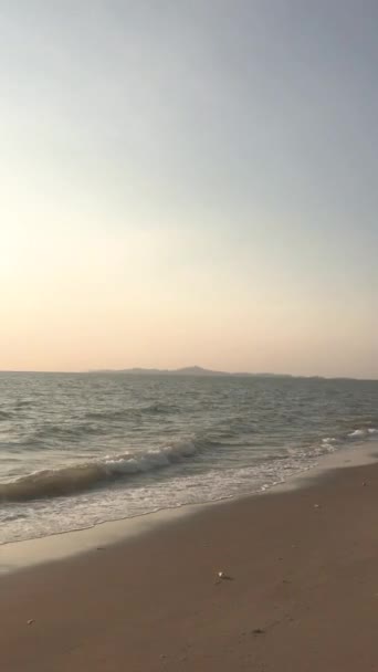 Pfanne Von Rechts Nach Links Strand Bei Sonnenuntergang — Stockvideo