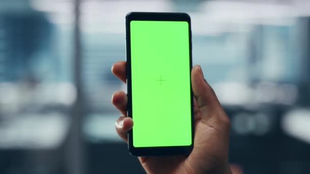 Зеленый экран смартфона — стоковое видео
