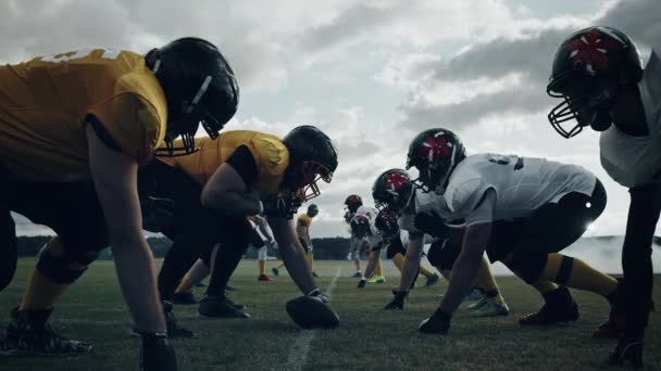 American Football Teams klaar — Stockvideo